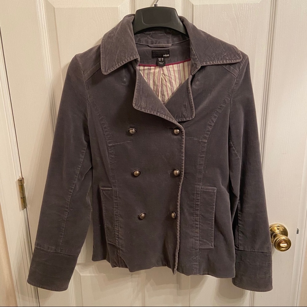 😀 H&M Gray Velveteen Jacket